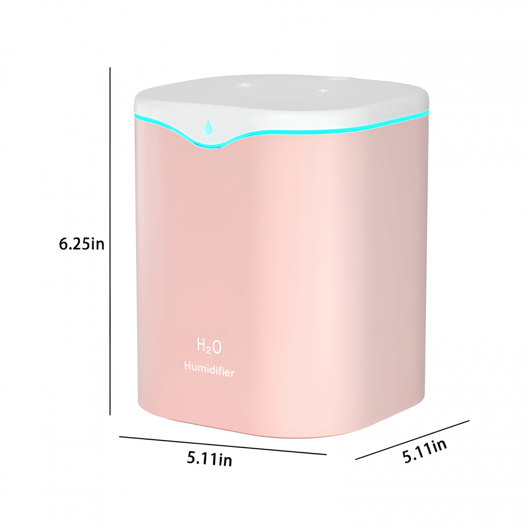 HIBIBUD 2026 New 2L Double Spray Humidifiers with Led Light Cool Mist Auto Shut-Off Humidifier Portable Desk Humidifiers for Bedroom Home Baby Room