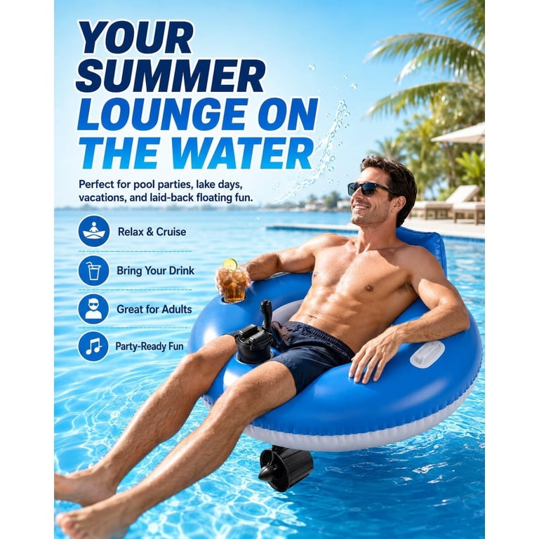 Motorized Lazy Floatie, Fast Pool Floats with Remote Control, Lake