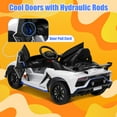 thumbnail image 5 of 12V Lamborghini Kids Ride on Toys Cars with Parental Remote, Toddler Ride on Car with Hydraulic Pressure Door, Kids' Electric Vehicle Car with Slow Start, MP3, LED Lights for Kids Aged 3-8, White, 5 of 10