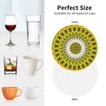 thumbnail image 6 of Naloa Yellow Mandala Leather Coasters for Drinks, Durable Drink Coasters 4 Set for Tabletop Protection, Luxurious Home Décor and Housewarming Gift ( {designName})Round Shape, 6 of 6