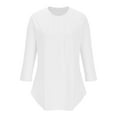 thumbnail image 6 of GuangCheng Crew Neck Pleated Blouses for Women 3/4 Length Sleeve T Shirts Casual Fall Tunic Basic Trendy Tops, 6 of 6