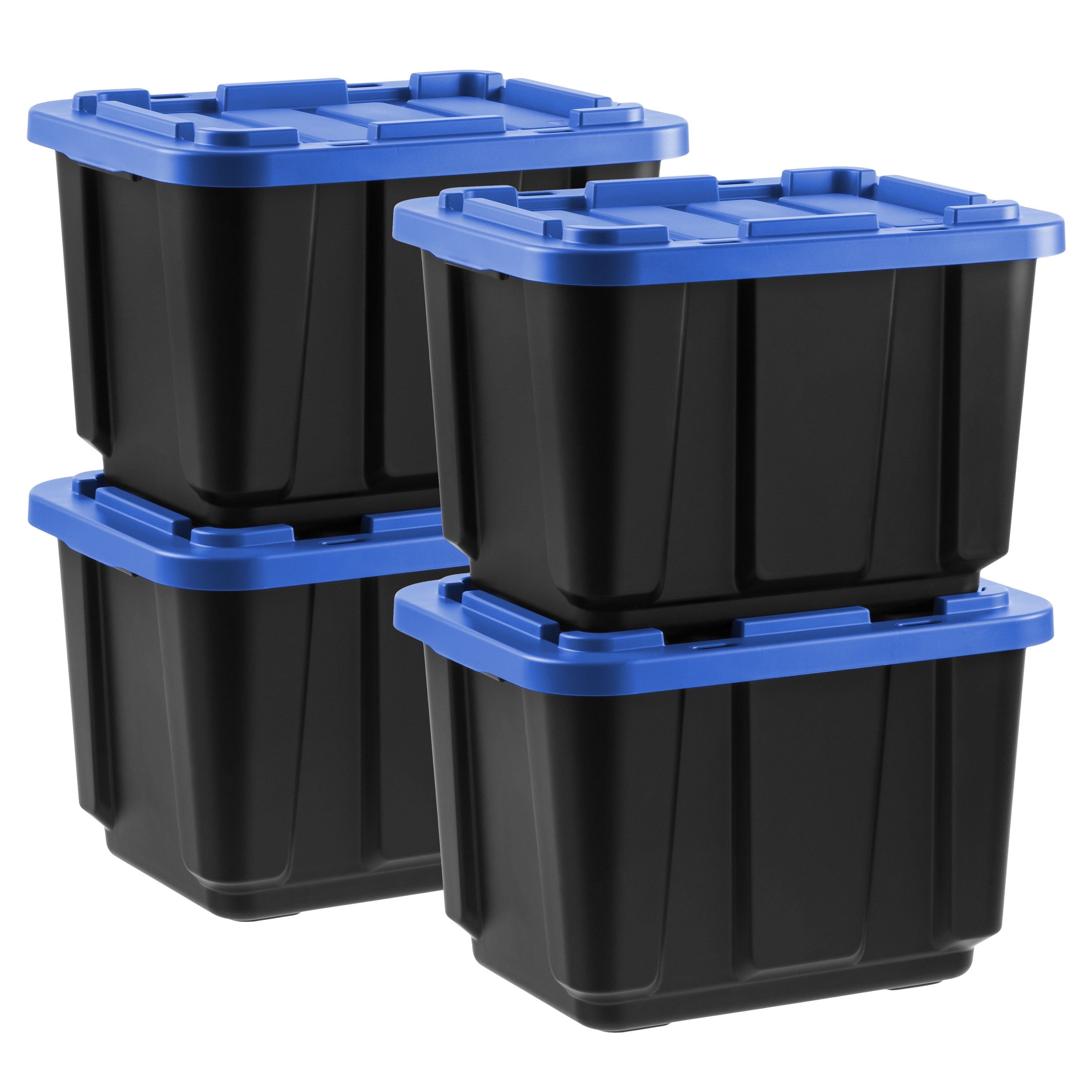 HART 17 Gallon Heavy Duty Latching Plastic Storage Box, Black Base