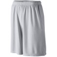 thumbnail image 2 of Youth Longer Length Wicking Shorts With Pockets M Silver Grey, 2 of 3