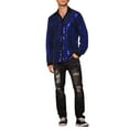 thumbnail image 2 of INSPIRE CHIC Men's Shirts Sequin Long Sleeve Button Down Sparkle Metallic Dress Shirts S Blue, 2 of 5