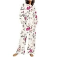 thumbnail image 2 of Rciityk Fall Lounges Sets for Women 2 Piece Casual Loose Round Neck Long Sleeve Top and Long Pants Flower Printed Outfits, 2 of 5
