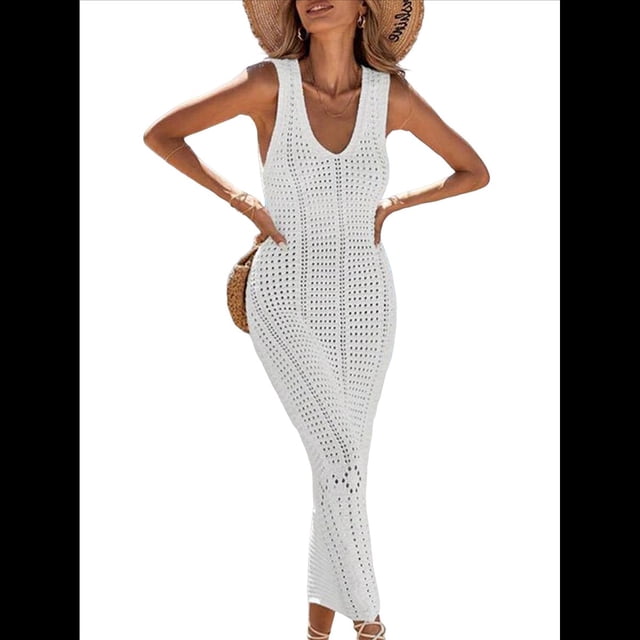 Traje de Baño de Crochet para Mujer, de , Sin Mangas, para Playa, de Verano S
