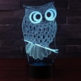 thumbnail image 2 of Búho luz nocturna búho 3D lámpara de ilusión óptica lámpara 3D búho águila noche regalo de cumpleaños niños luces nocturnas luz dormitorio, 2 of 5