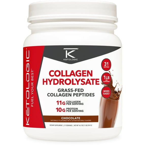 Keto Logic Grass Fed Collagen (Chocolate Flavor. 1LB)…