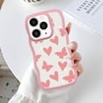thumbnail image 5 of Heart and Butterfly Print Cute Wave Case, Compatible with iPhone 14 Pro Phone Case for Women, Cute Curly Wave Frame Shape Shockproof Soft Case for iPhone 14 Pro Case- Pink, 5 of 14