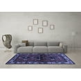 thumbnail image 3 of Ahgly Company Machine Washable Indoor Square Persian Blue Traditional Area Rugs, 5' Square, 3 of 4