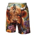 thumbnail image 4 of Fotbe Countryside Colorful Floral Cow Trajes de Baño Estampados para Hombre, Shorts de Verano de Secado Rápido, Ropa de Playa, Bañadores-X-Large, 4 of 6