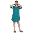 thumbnail image 2 of Inkmeso Women V-Neck Short Sleeve Dresses Solid Casual Loose Fit T-Shirt Sports Tunic Short Dress, 2 of 7