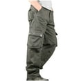 thumbnail image 4 of Pantalones largos de moda para hombre, casuales, de color sólido, con cremallera y bolsillos, elásticos, informales, para hombre., 4 of 4