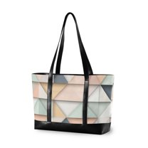FORMRS Laptop Tote Bag for Women with 15.6" Computer Compartments Handbag, Pink Geometric