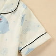 thumbnail image 4 of Bainana Girls 2 Pieces Sleep Outfit Set Cartoon Print Short Sleeve Button Down Shirts And Shorts Set Soft Leisure Toddler Girls Holiday School Daily Loungewear Size 4-5 Years Blue, 4 of 8