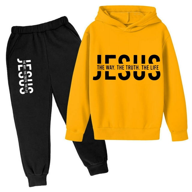 Zecgelong Ensemble de Fête à Capuche Imprimé à Manches Longues pour Filles