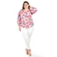 thumbnail image 4 of Blusa estampado floral Roman Fashion /Tallas Extras, 1899 (Rosa /Flores) rosa 40, 4 of 5