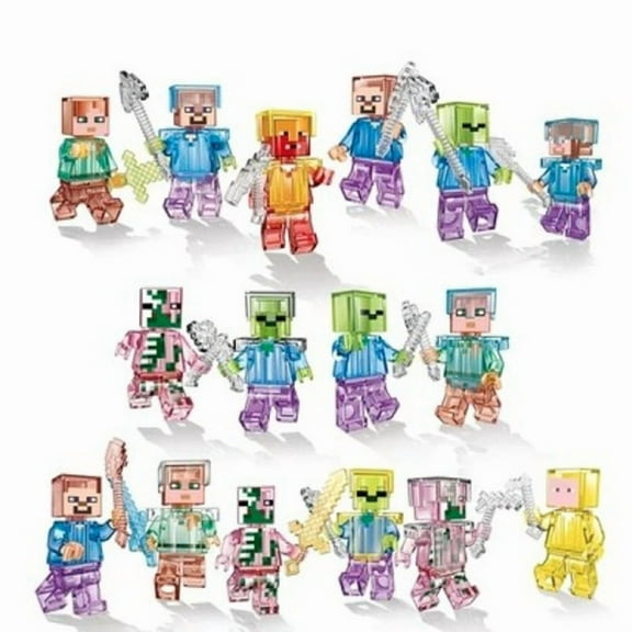 Minecraft Party Favors 16PCS – Pixel Style Mini Figurines for Birthday Decorations, Gifts, and Collectors
