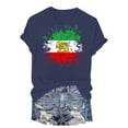 thumbnail image 5 of felwors Women's Iran Lion and Sun Watercolor, Vintage Persian Heritage Flag V-Neck T-Shirt (Navy, L), 5 of 6