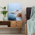 thumbnail image 5 of Red Cabin Winter Landscape Canvas Print, Snowy Scenery Wall Art for Living Room Bedroom Dining Room Office Hotel Decor, 5 of 8