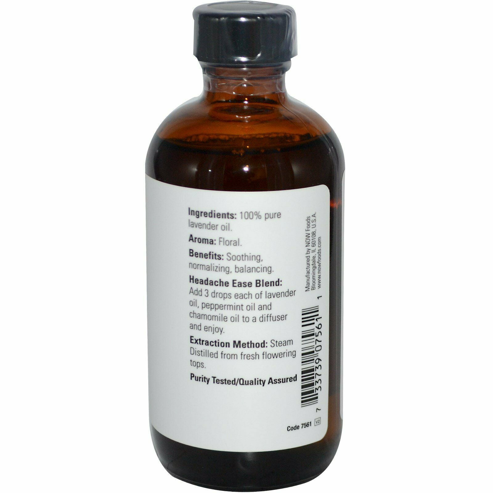 NOW Essential Oils, Lavender Oil, Soothing Aromatherapy Scent, Steam Distilled, 100% Pure, Vegan, Child Resistant Cap, 4-Ounce - 2 Packs