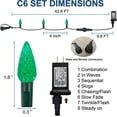 thumbnail image 7 of Twinkle Star C6 Christmas Decorations String Lights, Fairy Lights with 29V Safe Adaptor, Christmas Lights, 100 LED Bulbs, Green, 33’, 7 of 7