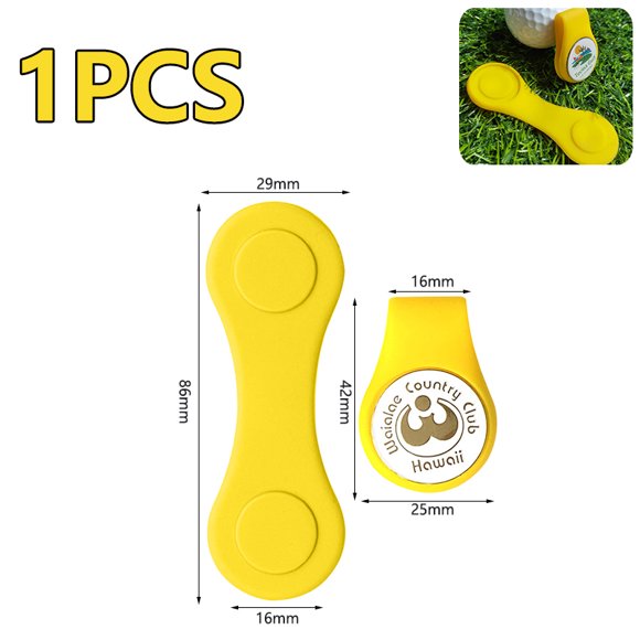 1/2Pcs Silicone Golf Hat Clip Ball Marker Holder with Strong Magnetic Attach to Your Pocket Edge Belt Clothes Golf Accessories Yellow 1pcs