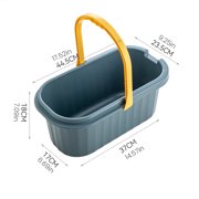 Koiauber Mop Bucket Rectangular Design Thickened PP Material Easy to Move Handle Storage Bucket