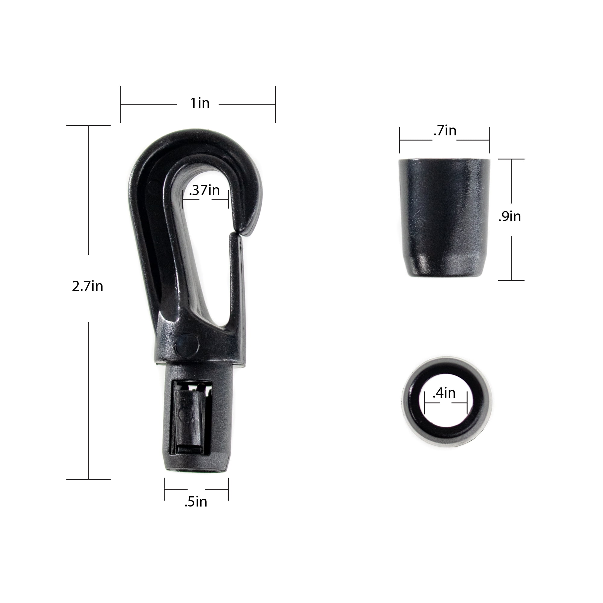 Paracord Planet ¼” Elastic Shock Cord – Bungee Cord with Hooks – All Black – Multiple Rope and Pack Sizes – Outdoor Activities