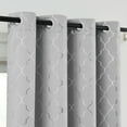 thumbnail image 5 of Bohogeo Full Blackout Window Curtain Panels 84 Inches Long,Silver Geo Metallic Moroccan Pattern Printed on Grey Room Darkening Drapes,Modern Grommet Window Treatment,52" Wx84 L(Pack of 2),Grey/Silver, 5 of 6