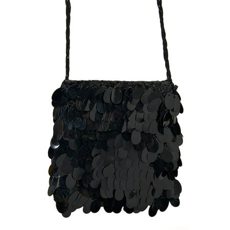 Sequin Flapper Purse Black, Ladies flapper handbag By Forum Novelties
