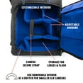 thumbnail image 4 of Digital SLR Camera Backpack (Blue) w/ Padded Custom Dividers , Tripod Holder , Laptop Compartment , Rain Cover and Accessory Storage by USA Gear for for Nikon , Canon , Sony , Pentax and Many More, 4 of 9