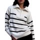 thumbnail image 5 of TRKIYQC Suéter de Punto Suelto de Otoño para Mujer, Suéter Casual de Manga Larga con Media Cremallera y Solapa con Estampado de Rayas TRKIYQC  moda, 5 of 10