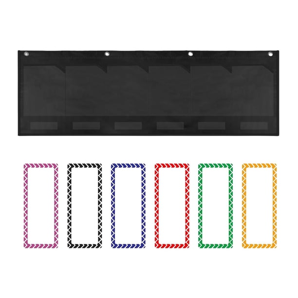 Organizador de Gráficos de Pared Macarena Bolsa de Almacenamiento Gráfico 6 Bolsillos Negro