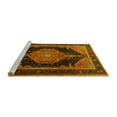 thumbnail image 2 of Ahgly Company Machine Washable Indoor Round Medallion Yellow Traditional Area Rugs, 8' Round, 2 of 4