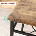 thumbnail image 3 of 3 Piece Dining Table Set with 2 Upholstered Chairs, Kitchen Metal Legs Wood Square Dining Table, 3 of 7