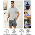 thumbnail image 3 of Short Sleeve Pajama Sets for Men 2 Piece Mens Short Pajamas Sets with Pockets Soft Comfy Mens Summer Sleepwear Set, S-XXL, 3 of 12