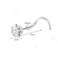 thumbnail image 2 of ZS 20G 8Pcs CZ Nose Studs Corkscrew Nose Rings Star Zirconia Nose Piercing Stainless Steel Nostril Piercing, 2 of 4