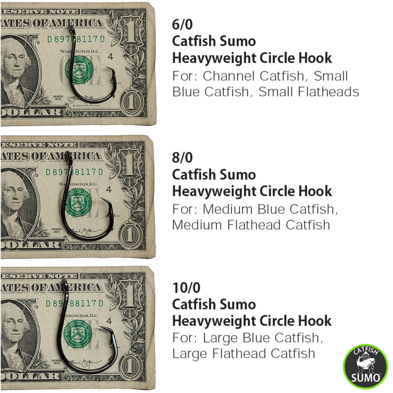 Catfish Sumo 25 pcs Heavyweight Circle Fishing Hooks