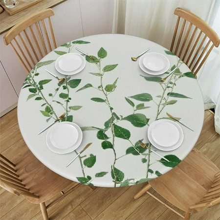 

Orinice Fine Foliage Lace Round Table Cover Stain Resistant Washable Indoor Outdoor Tablecloth Kitchen Dining Wedding Parties Picnic Camping 100% Polyester Fiber 46-50