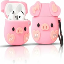 GJX Case for Wireless Earbuds with Carabiner, Silicone Charging Protective Cover with Cartoon Skin Design for 4th Generation Headphones