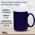 thumbnail image 4 of El Grande Two Tone Glossy Coffee Mugs 15 oz. Set of 12, Bulk Pack - Perfect for Tea, Espresso, Cappuccino, Hot Cocoa - Cobalt Blue, 4 of 5