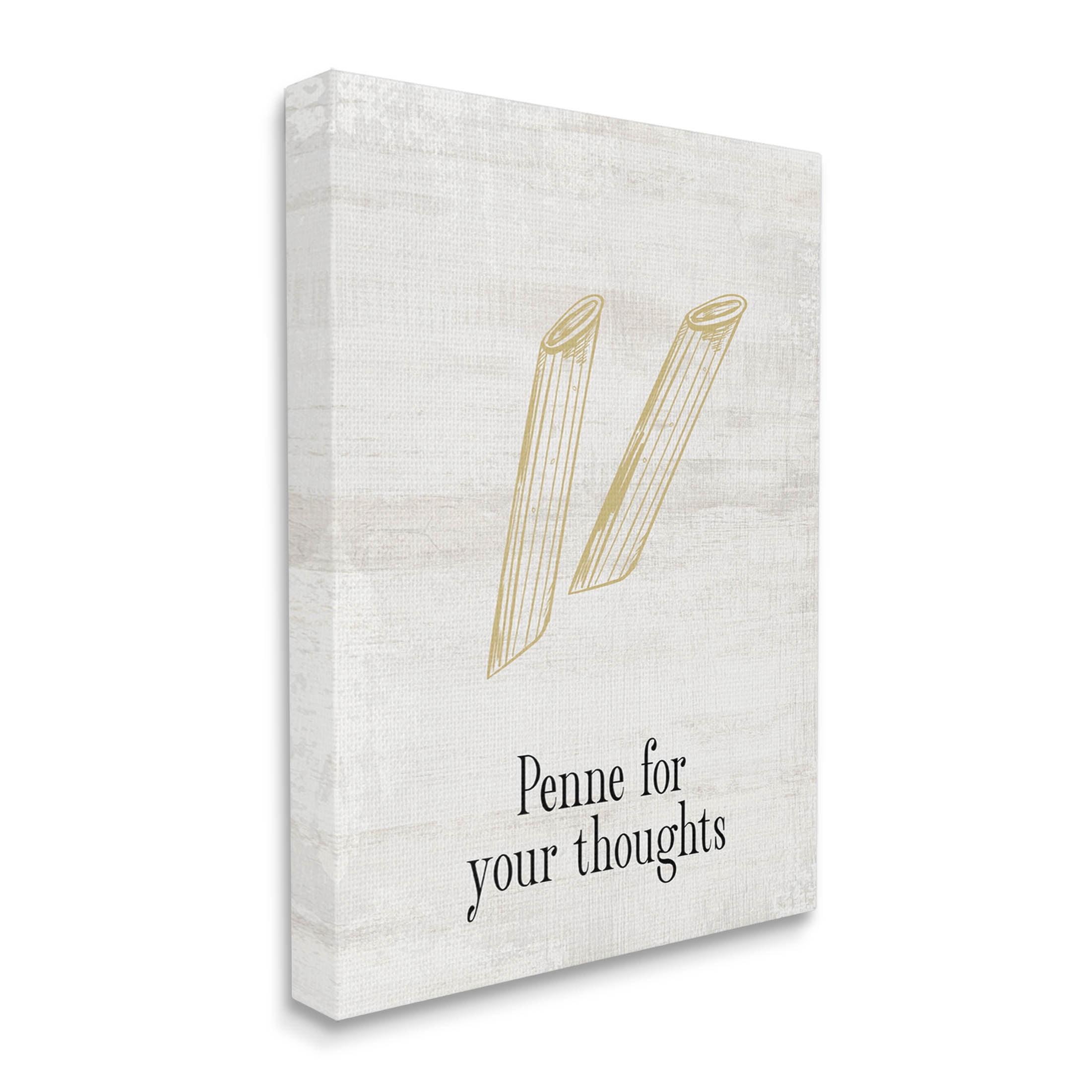 Stupell Industries Penne For Your Thoughts Humor Graphic Art Gallery Wrapped Canvas Print Wall Art, Design by Lil' Rue