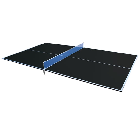 9ft Black Mid-Size Ping Pong Conversion Top Foldable & Portable Table Tennis Table Top for Indoor Games