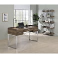 thumbnail image 2 of Angelica 3-drawer Writing Desk Walnut and Chrome, 2 of 12