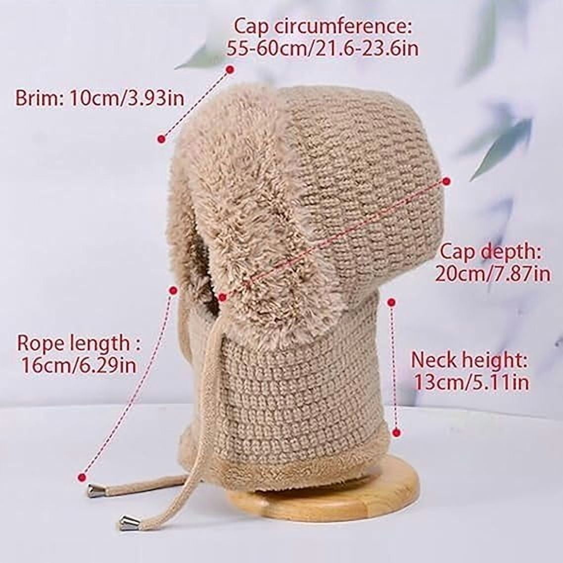 3-in-1 Beanie Hat for Women with Scarf and Mask - Winter Balaclava, Knitted Fleece-Lined Hat, Neck Gaiter & Face Cover for Cold Weather, Skiing, Hiking