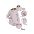 thumbnail image 6 of GLOBAL 100% Cotton Pajamas for Women Notch Collar Pjs Cozy Button Down Homewear with Pockets, Spring & Summer, 2-Piece, Sizes S to 3X, 6 of 7