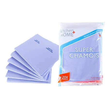 Large Chamois (Kitchen + Home Super Chamois - Extra Large 20 X 27 Super Absorbent Cleaning Cloth - 6 Pack Blue)