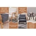 thumbnail image 3 of Mid Century Modern Accent Chair And Coffee Table Set In Beige And Natural Wood For Living Room Or Bedroom Lounge Spaces, 3 of 9