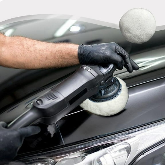 YOHAVEN Professional Car Wax Applicator Pads for Polishing Buffing Detailing, Soft Paint-Safe Wool Discs for Cars, RV, Boat, Furniture